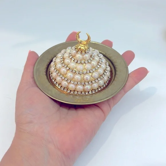 NEW HANDMADE TURKISH TEA SET WITH PEARLS - Picture 5 of 17